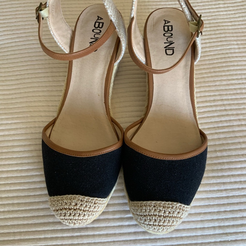 Abound Black and Tan Espadrilles with Ankle Straps